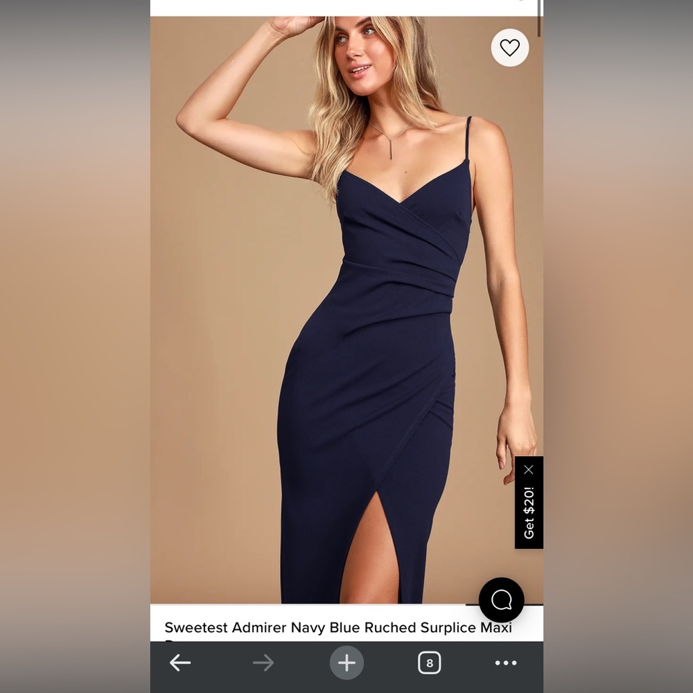 Sweetest Admirer Navy Blue Ruched Surplice Maxi Dress